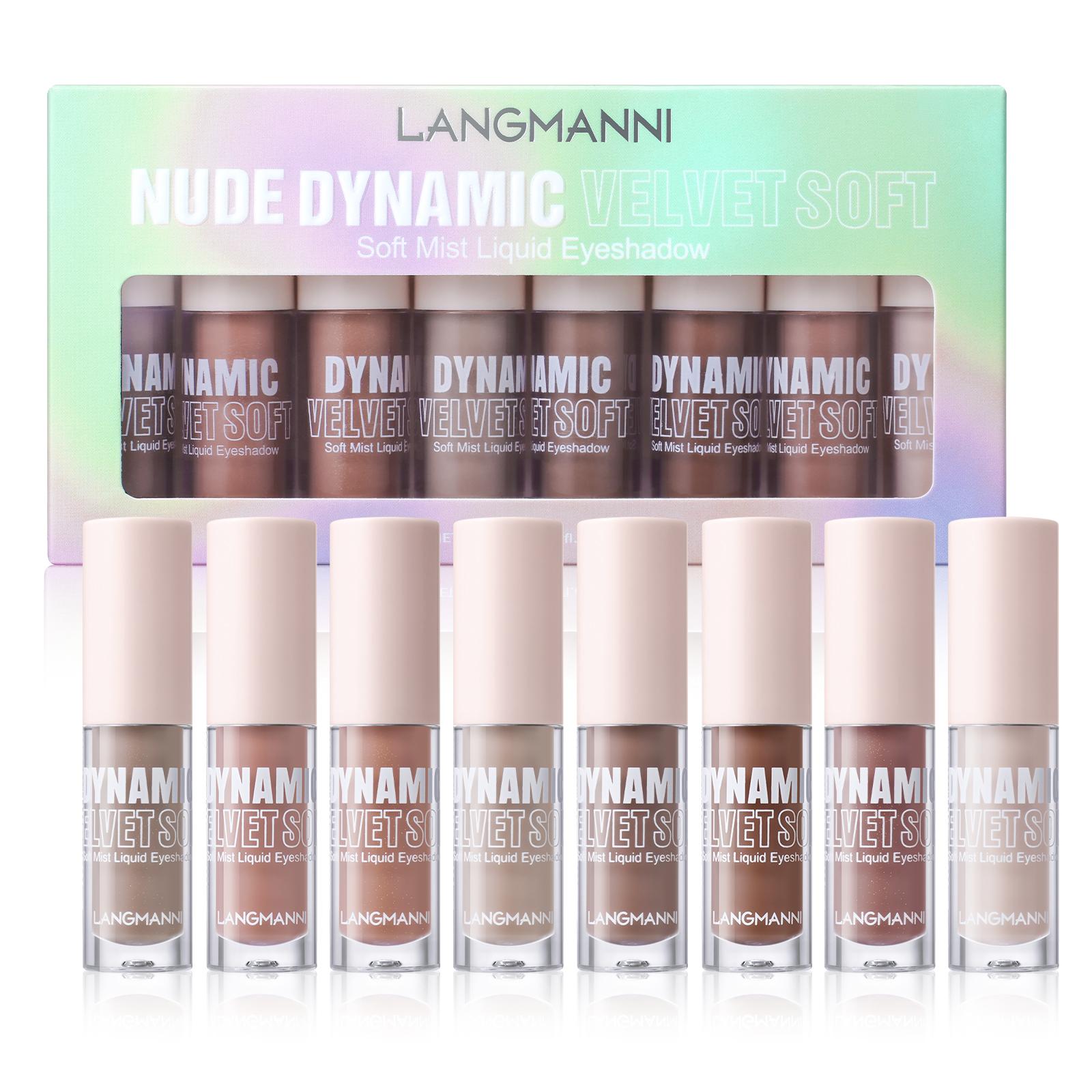 

Набор матовых микро-жидких теней для век восьми цветов Цветные перламутровые бархатные водостойкие и устойчивые к поту тени для век Набор для макияжа глаз