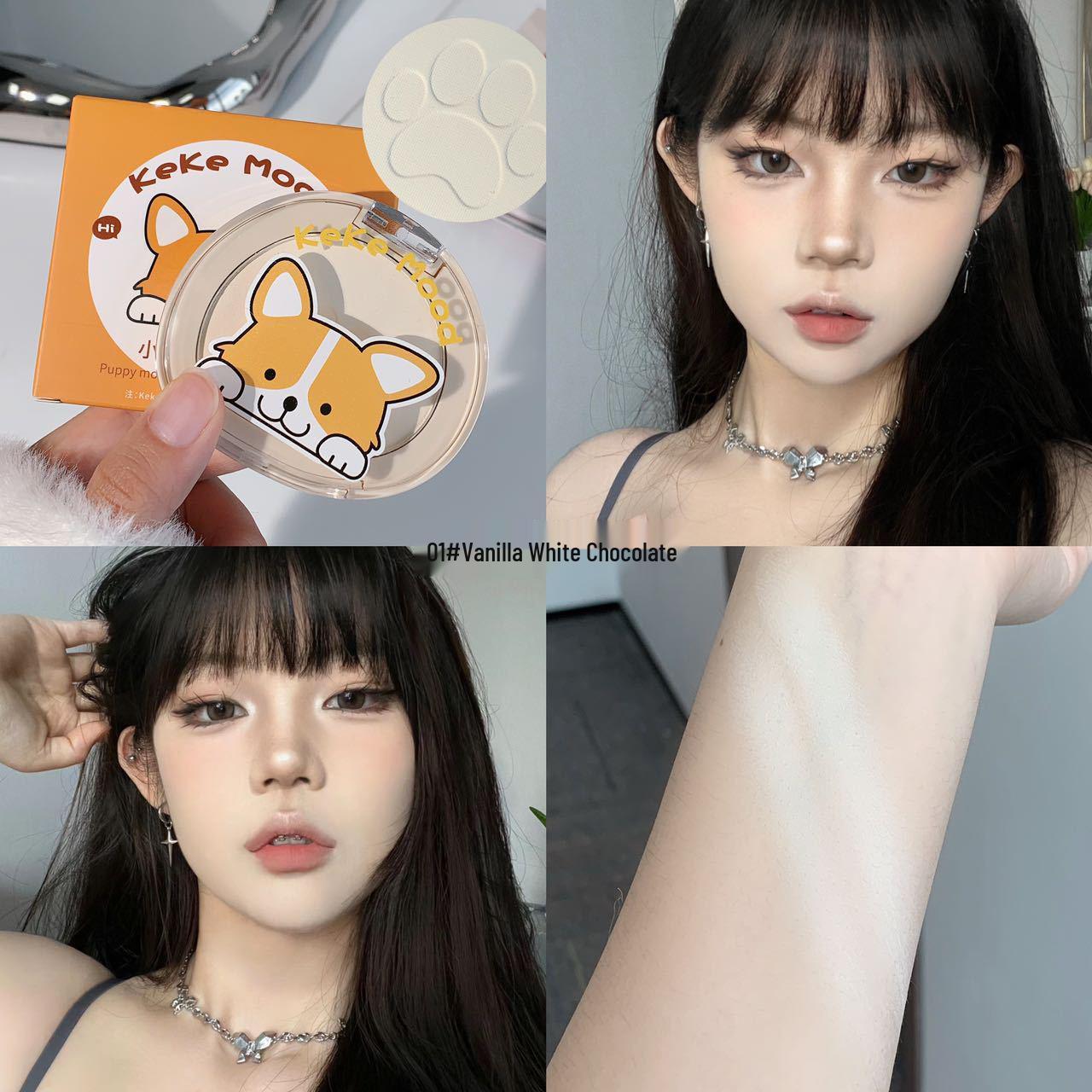 

Kekemood Puppy Монохромный хайлайтер и нюдовая фиксирующая пудра - Легко наносимая осветляющая молочная пудра для девичьего контурного макияжа. 7.5g