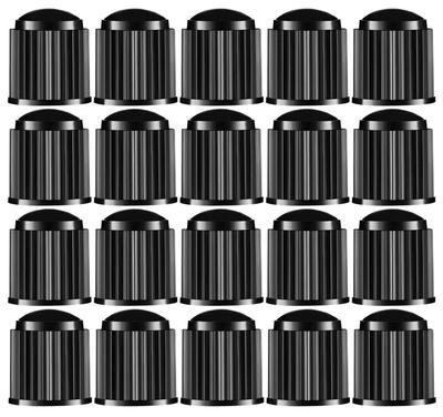 August Miracle 20 Piece Tire Valve Cap Plastic Car Tire Stem Dust Cover for SUV, Motorcycle, Truck, Motorcycle, Bicycle, Black