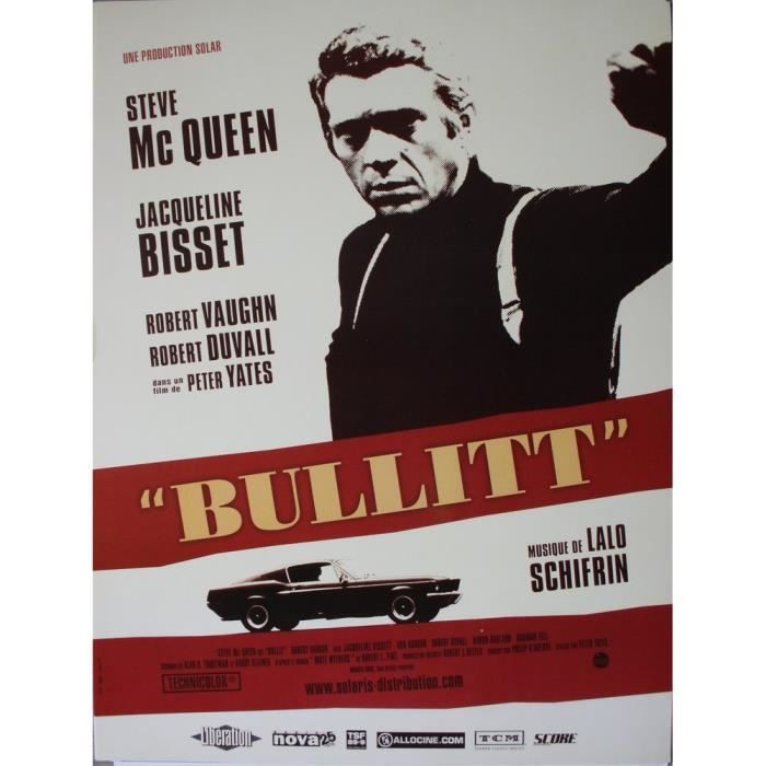 

Bullit Affiche originale de cinéma Petit format 53x40cm Roulée Steve McQueen