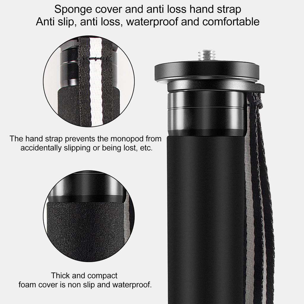 Camera Monopod 6 Section Telescopic Carbon Fiber Anti Slip Portable Travel Monopod for DSLR Camera Photography Phone Live Streaming Stand