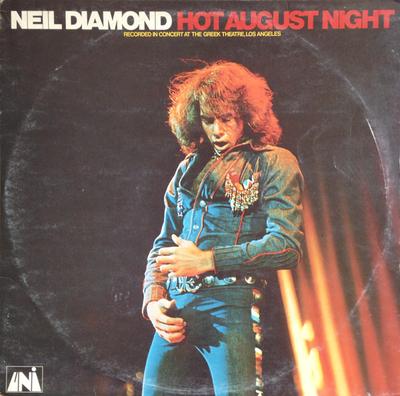 LP Record NEIL DIAMOND - Hot August Night ULD1112 UNI Records 1972 UK Rock Used