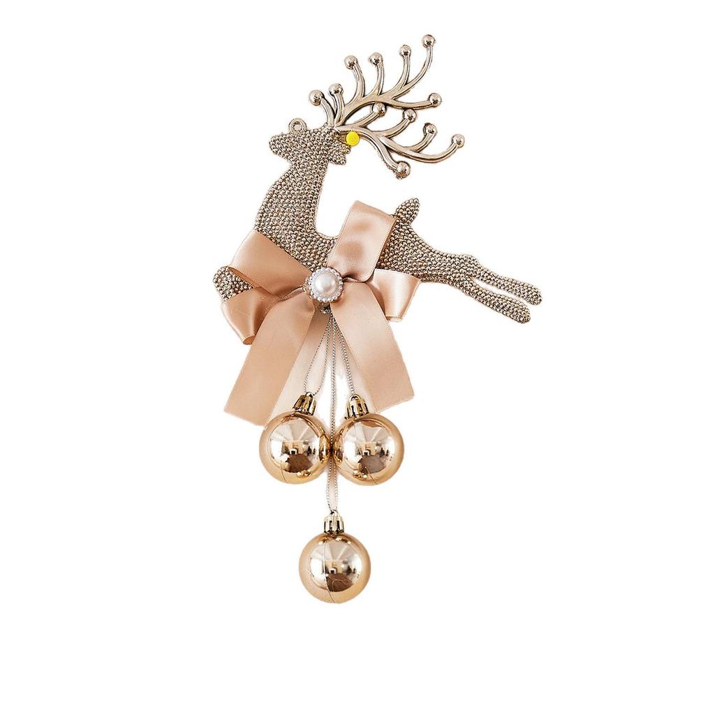 Champagne Gold Christmas Bell Sign Ornament for Tree
