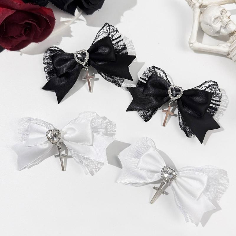 Love Heart Bowknot Hair Clip With Secure Grip For Women Girls Elegant Nonslip Barrettes Hair Accessory