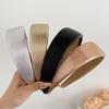 Wide Hair Hoop Shiny Gold Retro Headwear Fashion Leather Hairbands  Hair Accessories