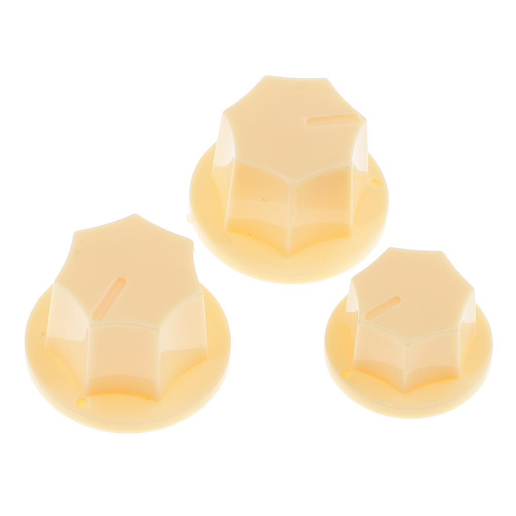 

JB Electric Bass Volume Knob Pack Durable Plastic Tone Buttons for Jazz Bass Guitar Custom Upgrade бежевый