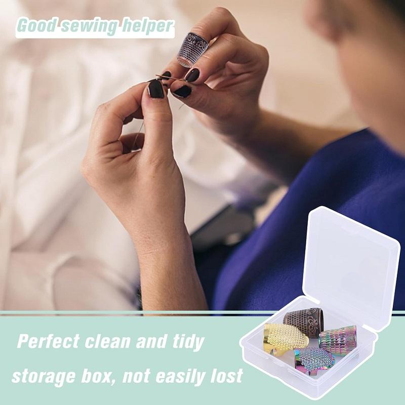 BUDDUR Retro Sewing Thimble Kit With Finger Protector Sewing Needles And Storage Box DIY Handmade Craft Accessories Tools Set