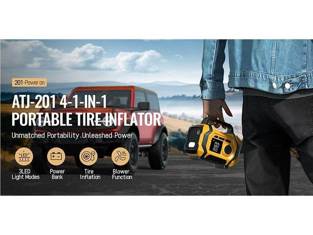 Car Emergency Power Supply & Air Pump with Tire Pressure Gauge – All-in-One Large Capacity Vehicle Starter