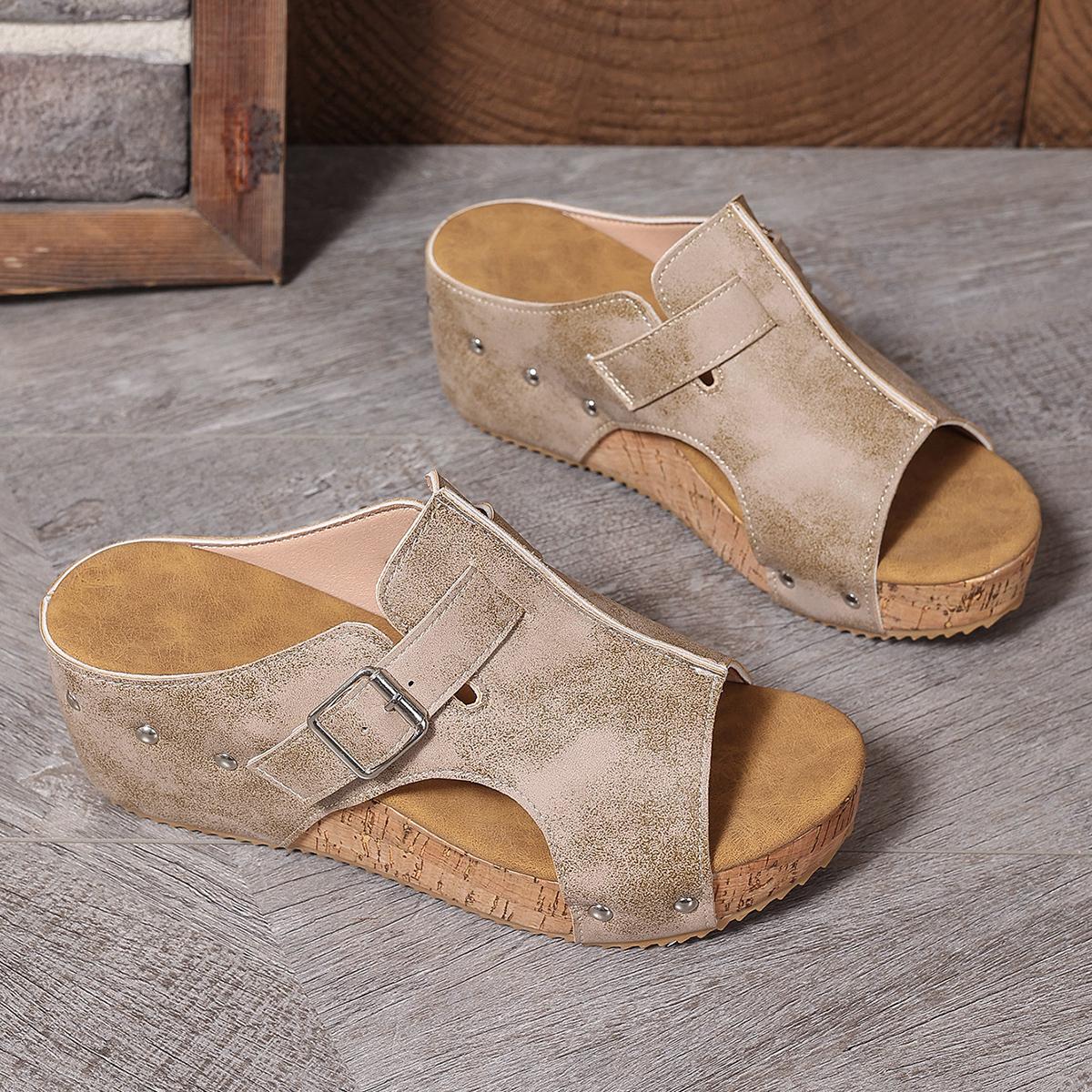 

Fashion Mid Heel Pumps Elegant Women s Thick Heel Sandals Ankle Strap Artificial Covered Upper and Lining Rubber Sole Summer Set Design 36 бежевый