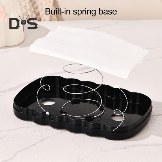Cover Decorative With Box Tissue Pink Bow Large Capacity Automatic Lifting Spring Tissue Box Desktop Wipes Holder