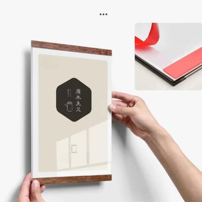 A4/A5/A6 Magnetic Wall Mounted Frame Rectangle Reusable Display Board Simple No-drill Acrylic Sign Holder Advertisement Display