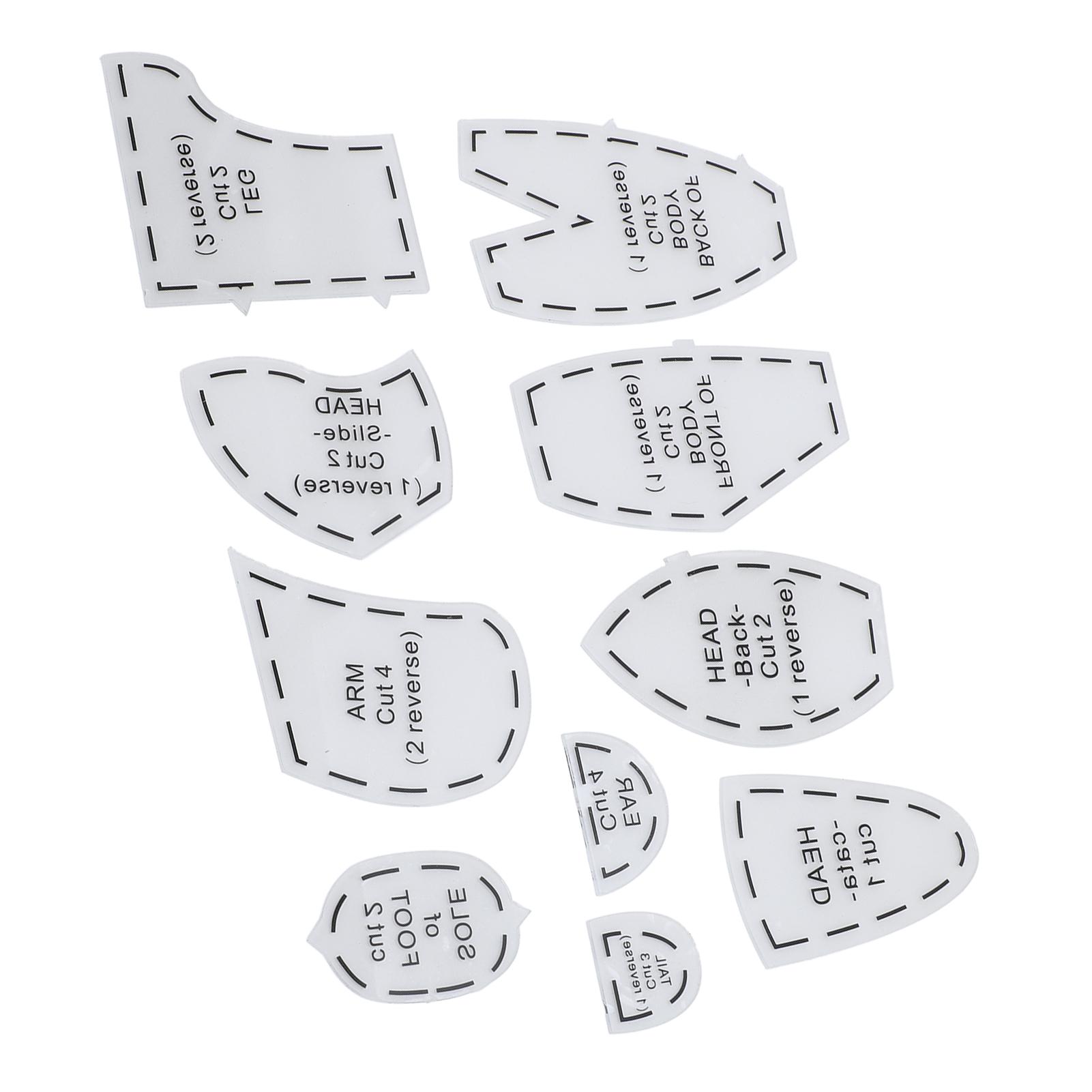 

Набор шаблонов-линеек для мишки памяти Акриловый шаблон для шитья мишки памяти для игрушек