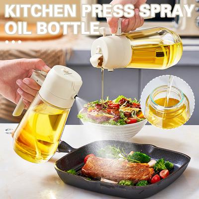 2-in-1 Einfache Klare Glasölflasche Haushaltsgewürz Saucenspender Für Heimküche