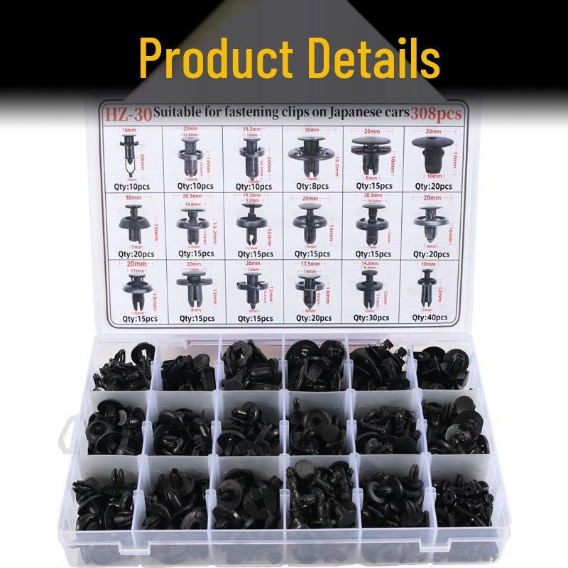 308PCS Bumper & Fender Retainer Clips for Honda, Toyota, Nissan, Mazda Models