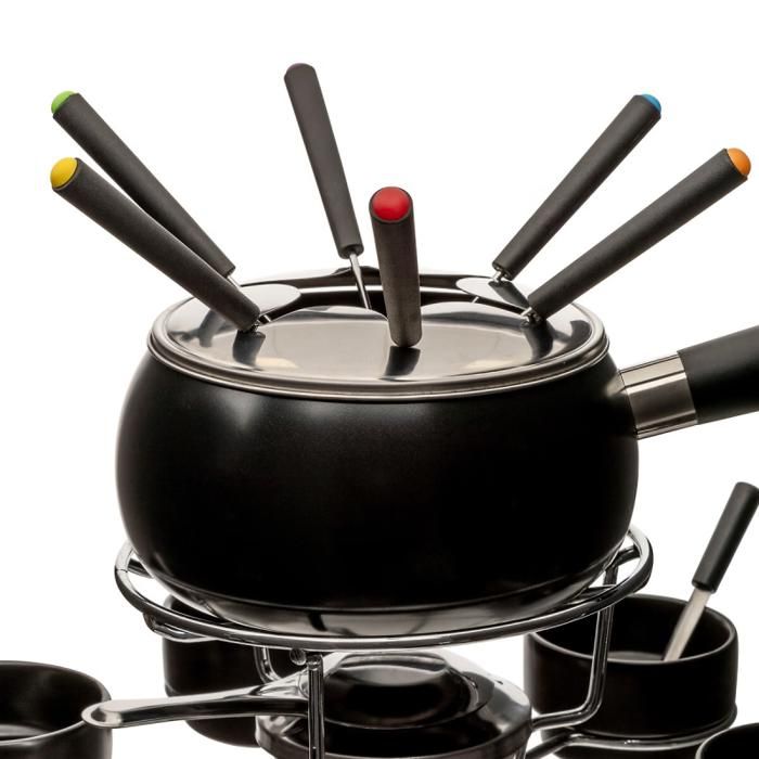 Fondue Set with Rotating Plate 23 Pieces for 6 People Secret De Gourmet - -