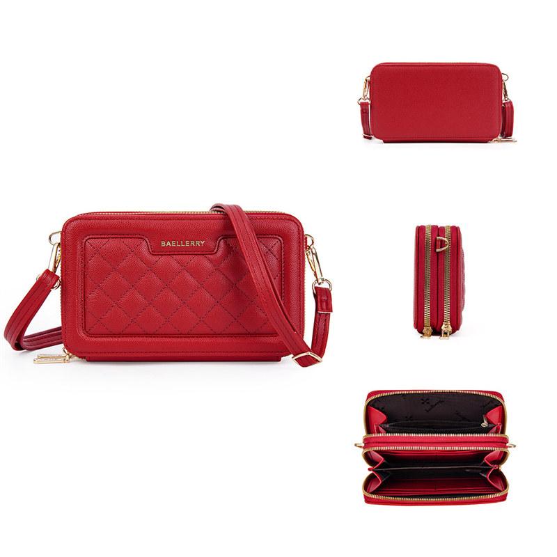 Baellerry женские сумки через плечо модный дизайн двойная молния кроссбоди сумка мессенджер дамские сумки для телефона кошелек 20cm12cm5cm 1573₽