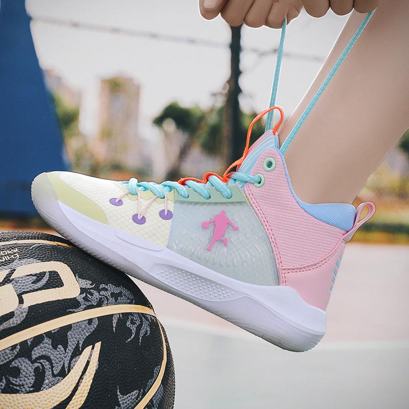 2025 Spring and Autumn Girls' Basketball Shoes New Fashion Children's Sports Shoes Lace-up Middle and University Children's School Manufacturers