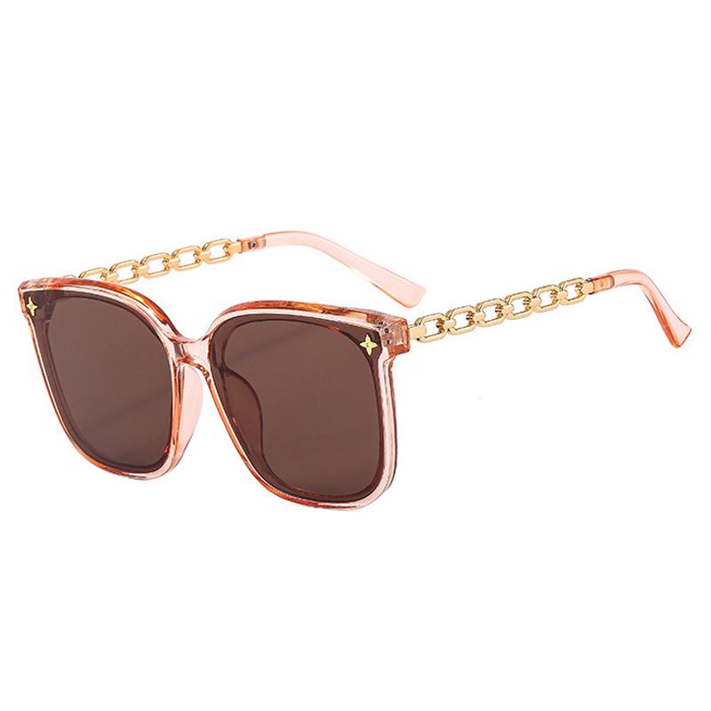 Large Frame Chain Sunglasses For Men And Women Street Shooting Uv-Proof Glasses With Sunglasses