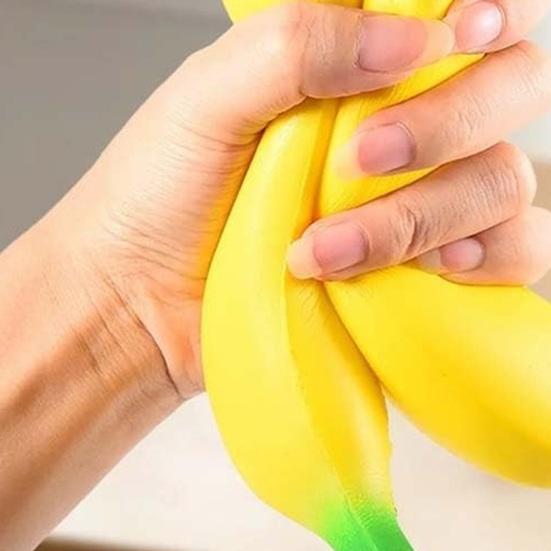 Banana Slow-Rising Squeeze Toy Soft PU Fidget for Stress Relief Cute Fruit-Shaped Decompression Gadget for Kids Adults