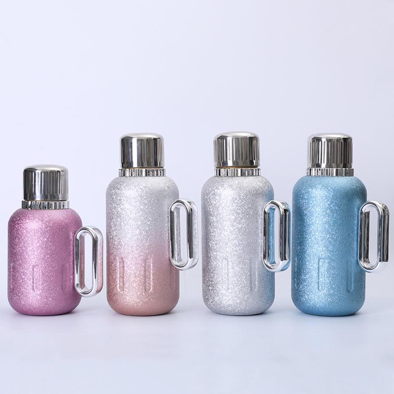 Titanium-Plated Insulated Flask with Temperature Display - Large Capacity Office Tea and Water Separation Cup