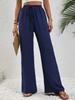 European & American Women's Solid Color Wide-Leg Floor-Length Pants for Spring/Summer 2025