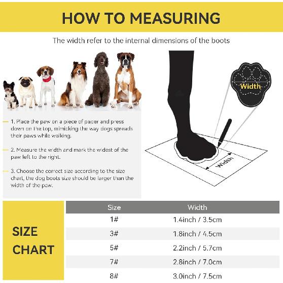 Enjoying Dog Boots for Small Medium Large Dogs, Size 7, Adjustable Dog Boots for Winter Hiking, Anti-Slip Dog Booties for Summer Hot Pavement,