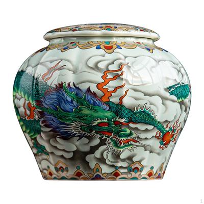 Barattolo di tè allo zenzero, cinese antico, con coperchio, decorazione per vaso per tavolo da pranzo, soggiorno
