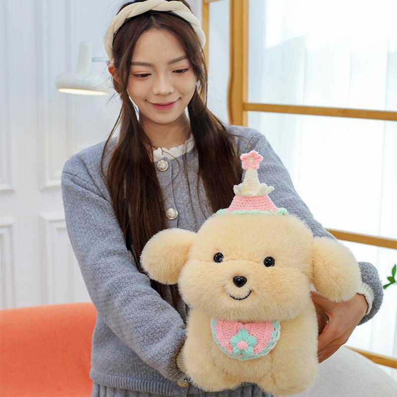 Little Golden Retriever Dog Plush Toy Doll Children's Doll Throw Pillow Doll Ornament for Birthday Gift Girl