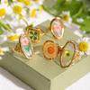 Stylish Floral Open Rings Stylish Flower Finger Rings Ornament Delicate Open Rings Jewelry Charm for Women