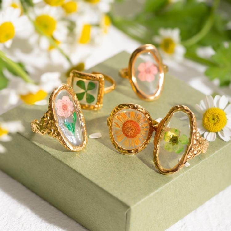 Stylish Floral Open Rings Stylish Flower Finger Rings Ornament Delicate Open Rings Jewelry Charm for Women