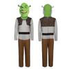 Halloween Shrek Fiona Princess Cosplay Green Dress Costume for Kids Adults Unisex Party Outfit
