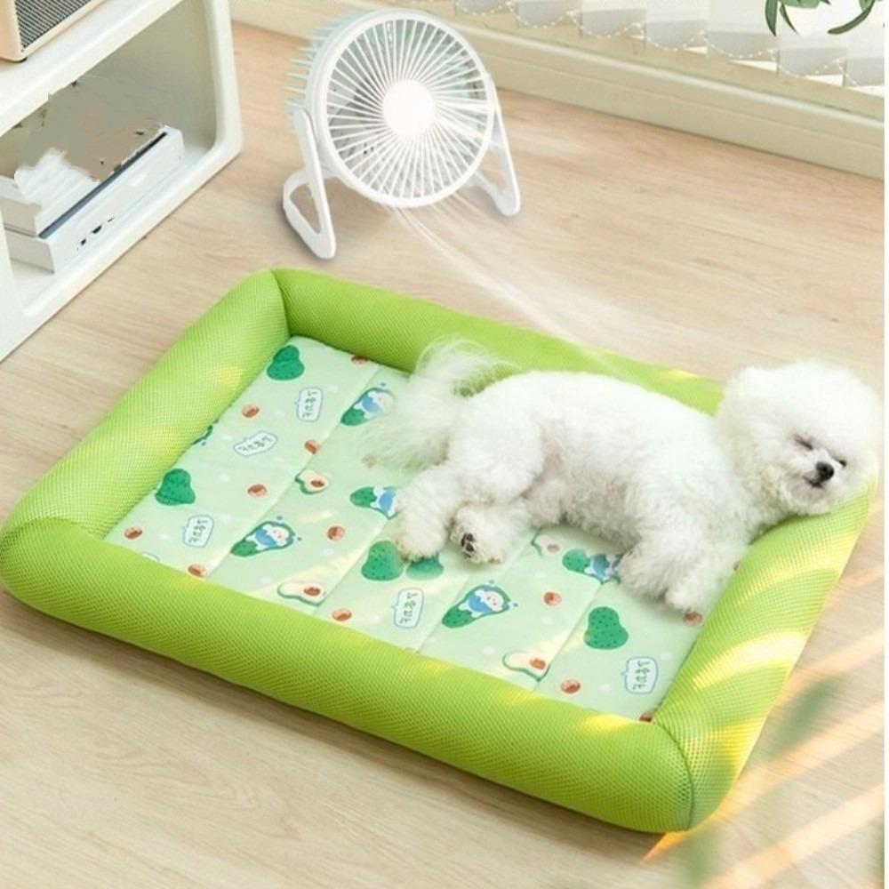 

Квадратный охлаждающий коврик для щенков, дышащая подстилка для сна питомца, новый ледяной коврик для щенков, собак, кошек S зелёный