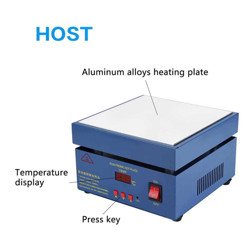 200*200mm LED Microcomputer Electric Heating Plate Preheating Station 800W