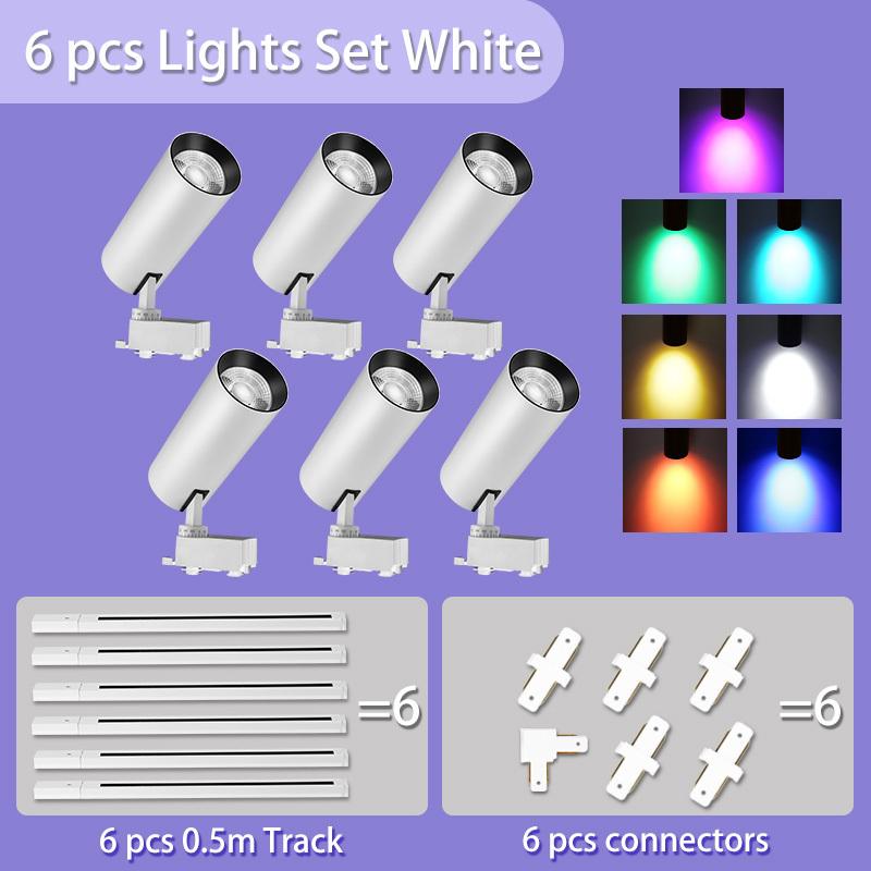 RGB Track Light Hanging Chandelier Ceiling Lamps Home Living Room Clothing Lamps Store Lighting LED RBG Track Spotlight Spot Led