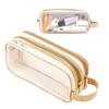 Large Capacity Double Layer Clear Mesh Pencil Pouch – Transparent Portable Stationery Case for School