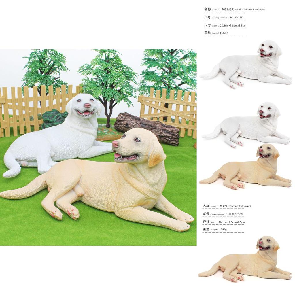 Kids Animal Figurine Gold Retriever Pvc Collectible Toy For Home Or School Decor