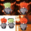 Pumpkin Hat No Face Gnome Spooky Season Dwarf Gnome with Pumpkin Hat Colorful Halloween Table Decoration