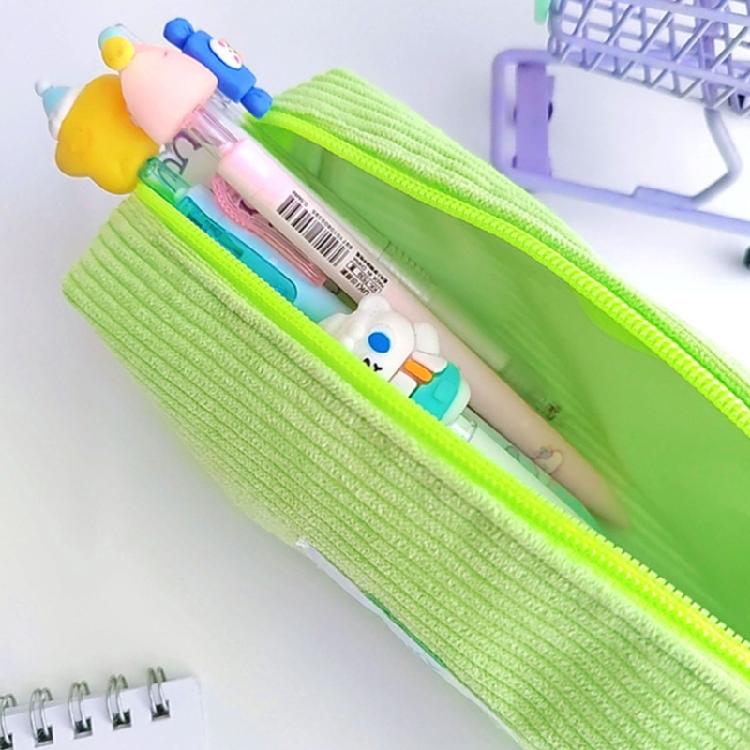Candy Color Pen Bag Corduroy Pen Case Large Capacity Pencil Bag Japanese Styles Pencil Case School Office Supplies