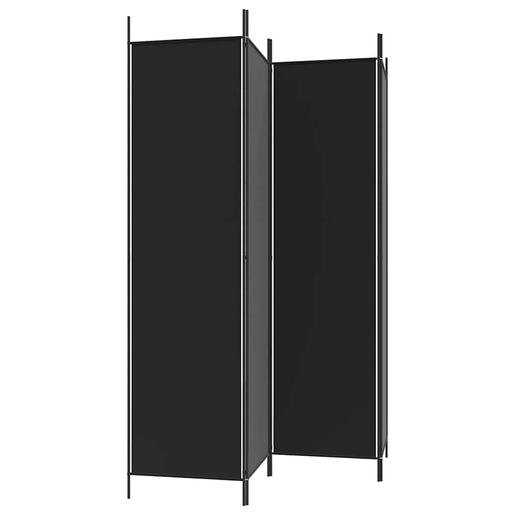 Vidaxl 4-Panel Room Divider, Black, 200X200 Cm, Fabric