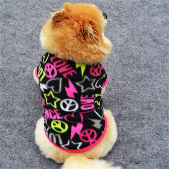 Pet Dog Puppy Winter Soft Warm Heart Star Print Clothes Coat Costume Apparel