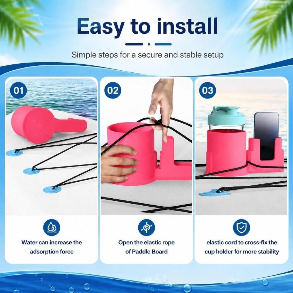 2 in 1 Paddle Board Cup Holder Plastic Paddle Board Storage Accessory Water Activities