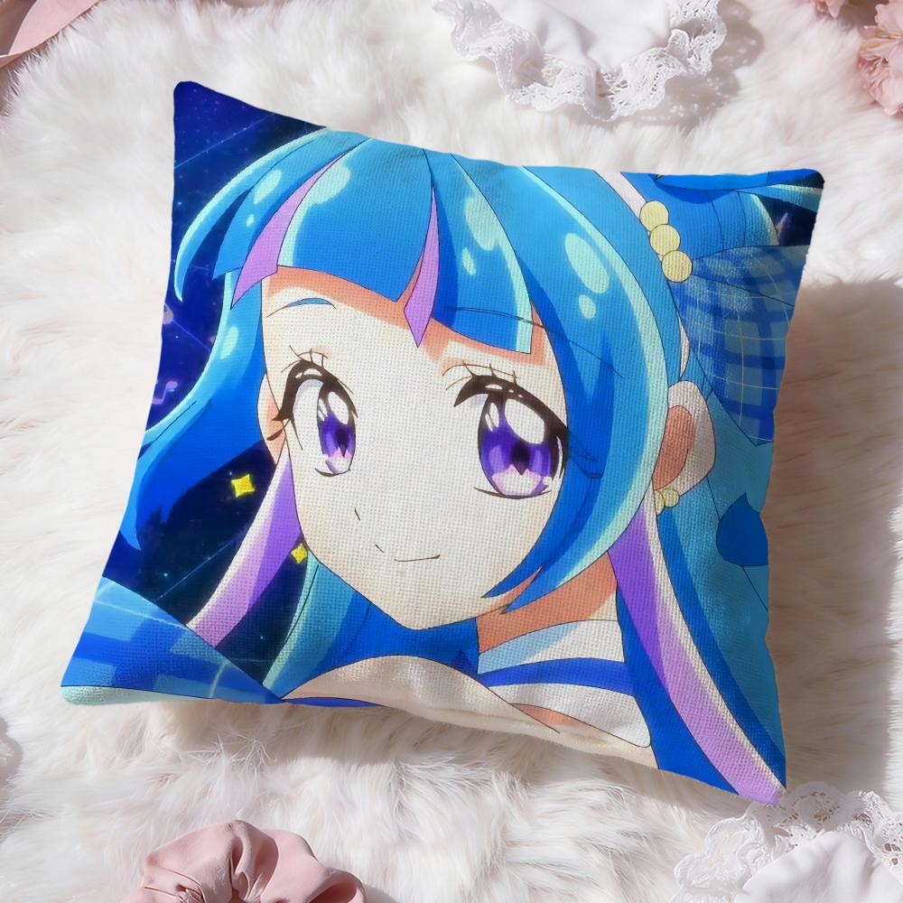 y-You and Idol Pretty Cure Cushion Cover Premium Comfort Reversible Pillow Cove -Two in One Design for Any Room & Car Interior