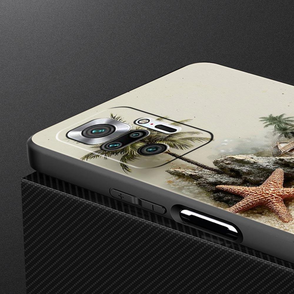Ocean Coastal Seashell Seaweed Pattern Phone Case Cover for Redmi 14C 13C 12 10C Note 14 13 12 10 11 Pro Plus K40 Pro Soft TPU