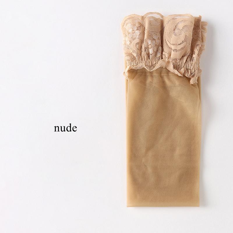 Japanese Princess Lace Socks Women Sexy Ultra Thin Transparent Silk Medias De Mujer Silicone Hold Up Thigh High Stockings