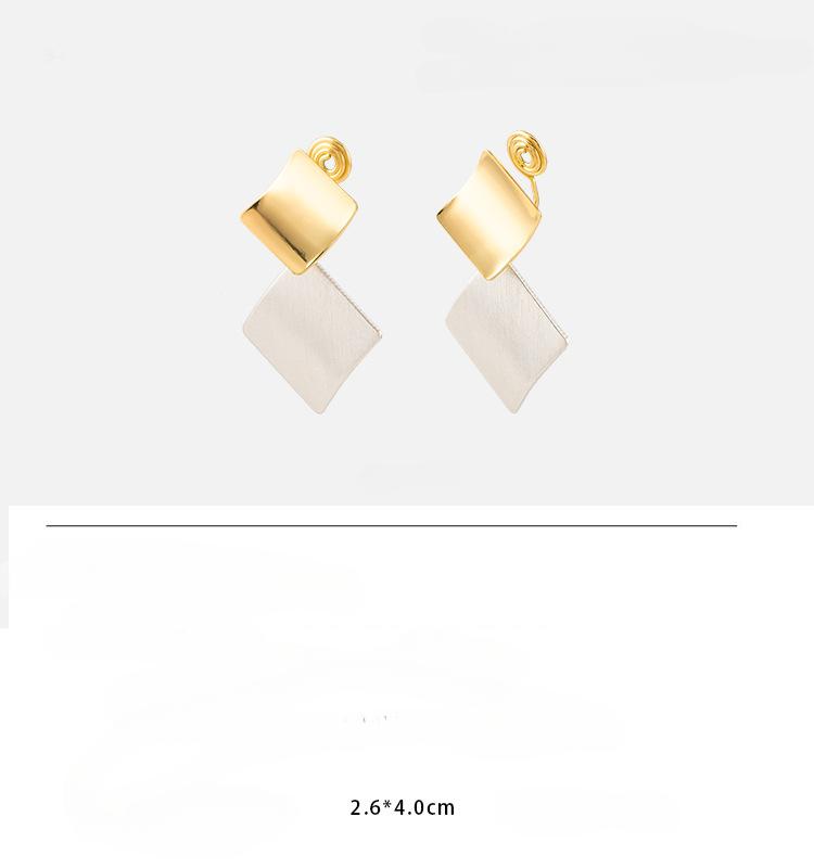 Orecchini Geometrici Unici Metallo Semplici Zampirone Clip Orecchini Senza Foro