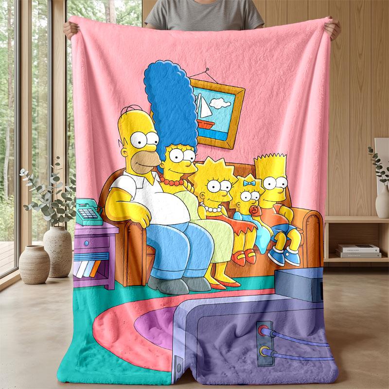 Soft Flannel Blanket Lightweight Cozy Bedroom Living Room CoverThe Simpsons