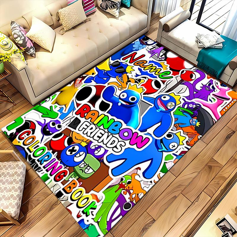 Custom Personalization Rainbow Friends Area Rug - Perfect For Kitchen, Bathroom,Laundry Room Decor Large Size Available,Gift All Seasons
