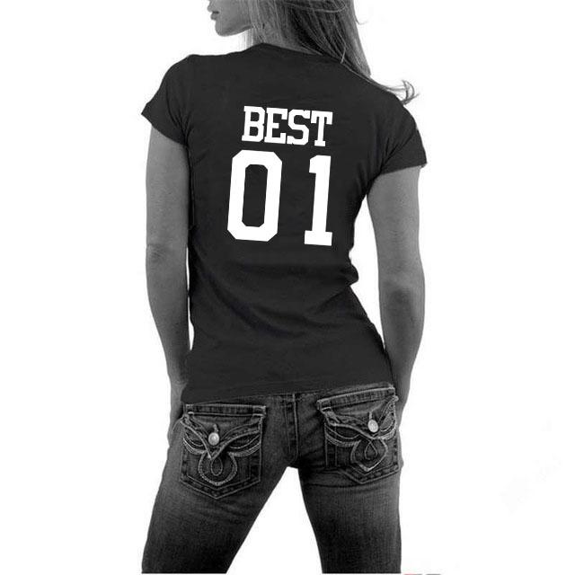 Best Friends Girls Tumblr T Shirt Bff Sister Fashion Tops Women Letter Printed T Shirt Girls XL