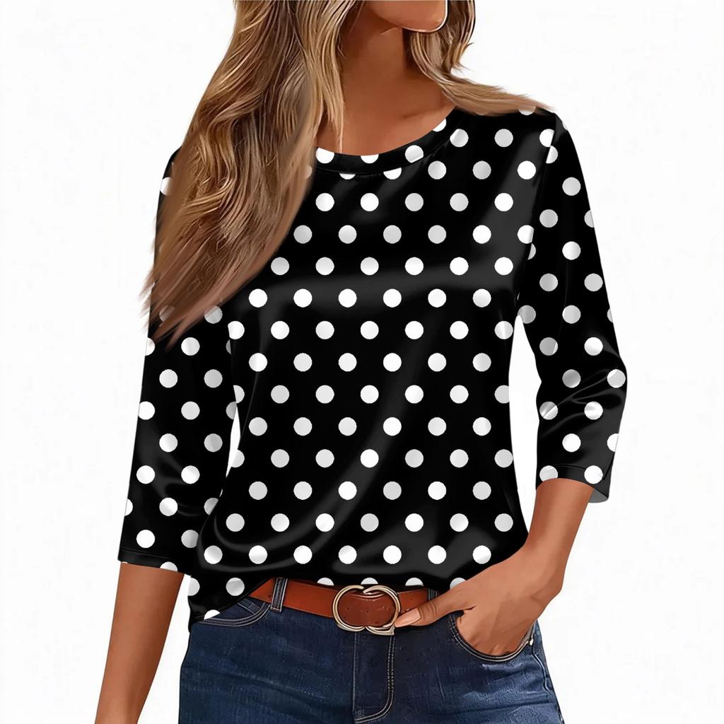 Bluse Für Damen Festlich 3/4 Langarm Hemden Business Casual Outfit Oberteile
