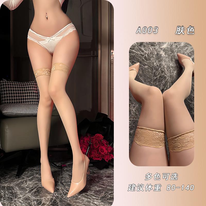 Ye Yu sex stockings lace oil-shiny stockings horse oil socks thigh ultra-thin long tube red borderless knee A